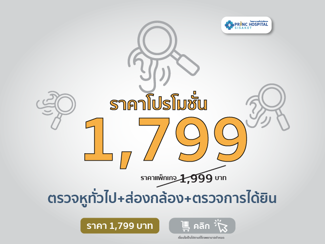  ตรวจหูทั่วไป+ส่องกล้อง+ตรวจการได้ยิน